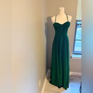 Emerald Glitter Formal Dress